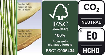 FSC zertifizierte Bambus Schreibtische oekologisch umweltfreundlich