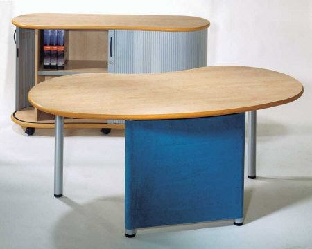 infinitydesign e-style fengshui schreibtisch 168cm mit stoffprotection in blau